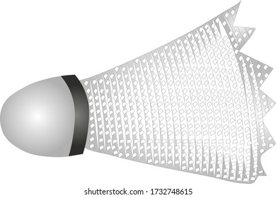 
black and white outline of a shuttlecock on a white background