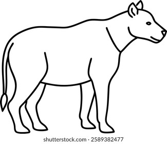 Black and white outline of a unique wild animal for coloring and educational use