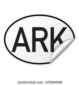 Black and white oval country code car sticker from Antarctica - ARK