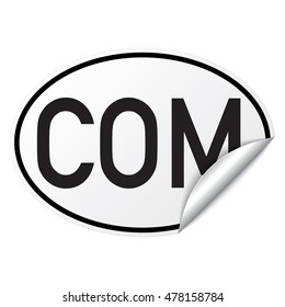 Black and white oval country code car sticker from Comoros - COM