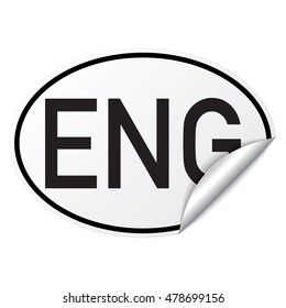 Black and white oval country code car sticker from England - ENG