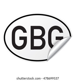 Black And White Oval Country Code Car Sticker From Guernsey - GBG