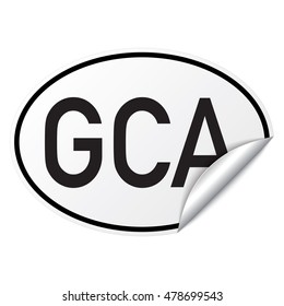 Black and white oval country code car sticker from Guatemala - GCA