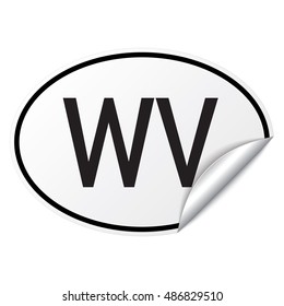 Black and white oval country code car sticker from Saint Vincent and the Grenadines - WV
