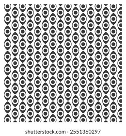 Black and White Oval Geometric Design