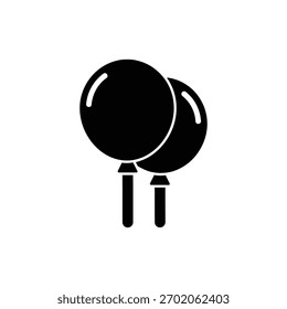 Schwarz-weiß überlappender Ballon Symbol für Party oder Halloween