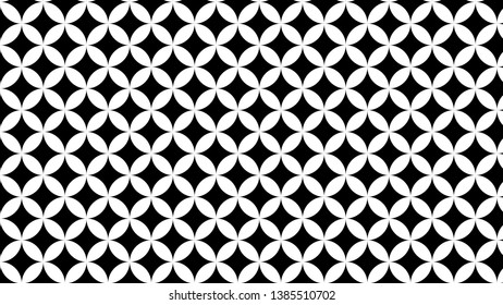 Black and White Overlapping Circles Background Pattern Illustrator