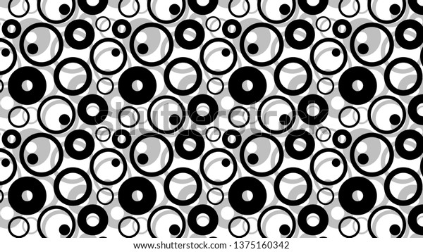 Black White Overlapping Circles Background Pattern Stock Vector ...