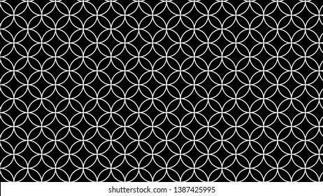 Black and White Overlapping Circles Pattern Background