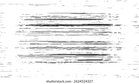 Black and white overlay displays streaks and dots that evoke vintage VHS aesthetics, reflecting wear and texture seen in old recordings. This artwork emphasizes retro charm.