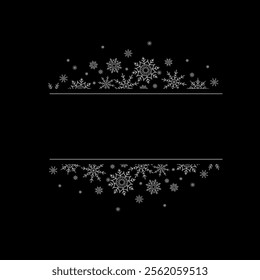 Black and White Overlay Snowfall Vector Decoration