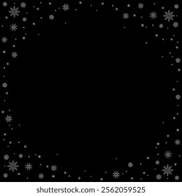 Black and White Overlay Snowfall Vector Decoration