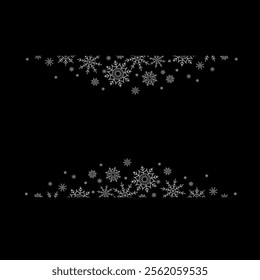 Black and White Overlay Snowfall Vector Decoration