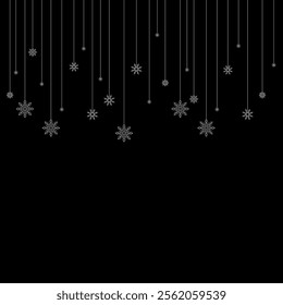Black and White Overlay Snowfall Vector Decoration
