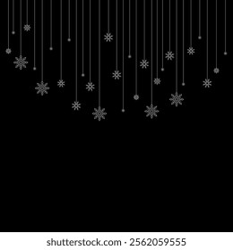 Black and White Overlay Snowfall Vector Decoration