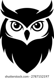 Black and white owl face illustration