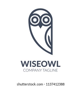 Black and white owl logo templates. Vector illustration isolated on white background. Great owl logo templates for companies, schools and colleges