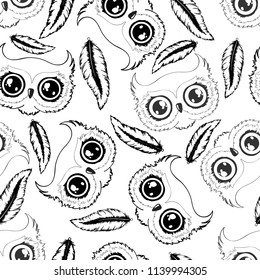 Black and white owl pattern