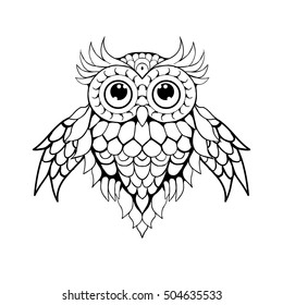 black and white owl pattern
