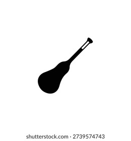 Black and white paddle with a rounded blade and a straight handle
