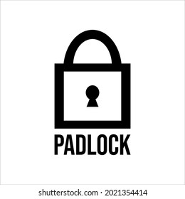 Padlock blanco y negro. Fondo blanco. Concepto minimalista.