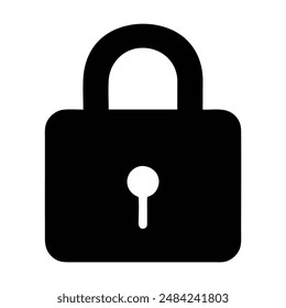 Black and white padlock icon. Vector illustration
