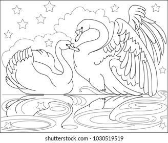477 Cartoon beauty swan coloring page Images, Stock Photos & Vectors ...
