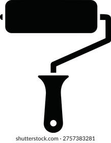 Black and white paint roller icon