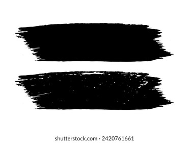ensemble de traits de pinceau noir et blanc éclaboussures de peinture, tracé de brosse Noir et blanc sur fond blanc, griffure de brosse vintage sale