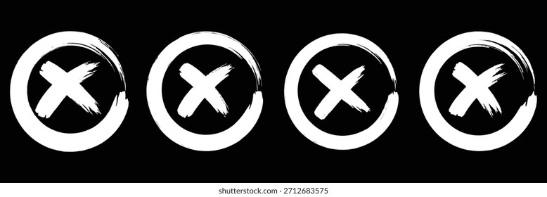 Líneas cruzadas de Vector de pintura blanco y negro. Conjunto de objetos dibujados a mano para el diseño. Abstractas rayas de dibujo. Ilustración artística grunge Elementos trazos. Conjunto de cruz negra croquis grunge. EPS 10. 