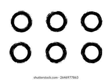 black and white painted brush circles pattern