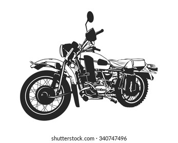 Black and white painted motorcycle vector eps8.