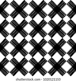 Black and white painted stripes. Seamless geometric pattern. Bright colors and simple shapes. Trendy seamless pattern designs.
