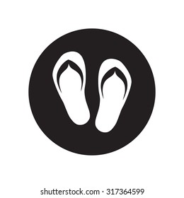 black and white Pair of flip-flops. 