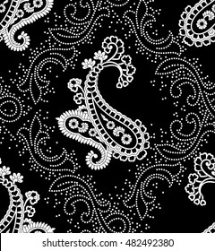 black and white paisley pattern 