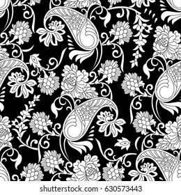 black and white paisley pattern