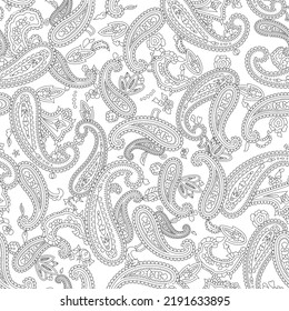 patrón paisley negro y blanco sobre fondo blanco