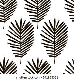 Tropical Background Blue Hand Drawn Palm Stock Vector (Royalty Free ...