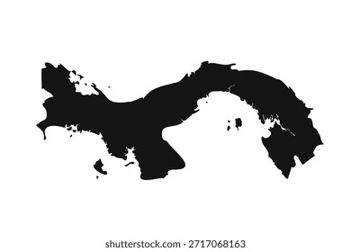 Black and White Panama Simple Map