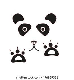 Black White Panda bamboo bear , bear-cat , rare color , red book , spotted the bear , the bear family , the body is massive