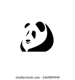 Black and White Panda Head for Logo or Icon