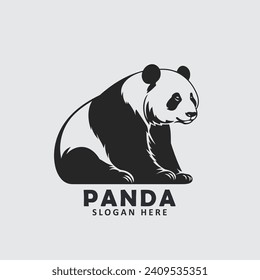Black and white panda logo design high quality eps vector. Crafted with precision and creativity, these templates are perfect for a variety of brands seeking a touch of endearing sophistication.