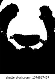 black and white panda vector illustration