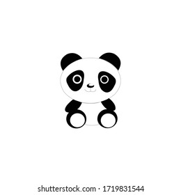 
diseño del logotipo de los vectores de pandas en blanco y negro