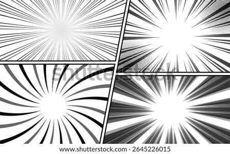 Black and white panel manga comic with blank set.