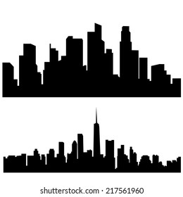 Black and white panorama cities