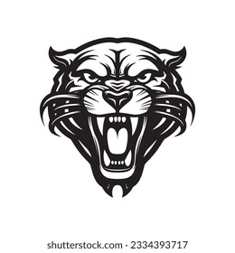 Black and white panther head. vector illustration svg