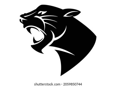 Black and white panther illustration animal