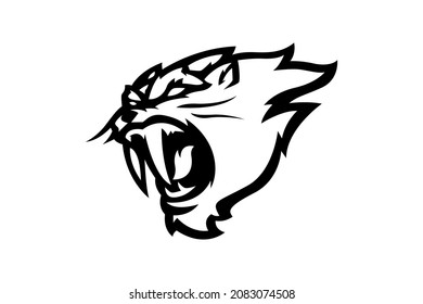 black and white panther logo vector image