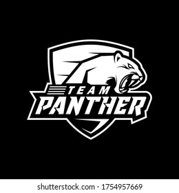  black and white panther vector logo design